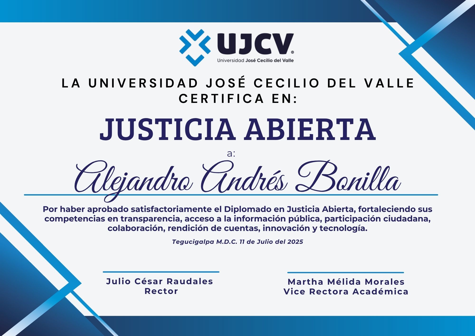 Certificado Alejandro Andrés Bonilla